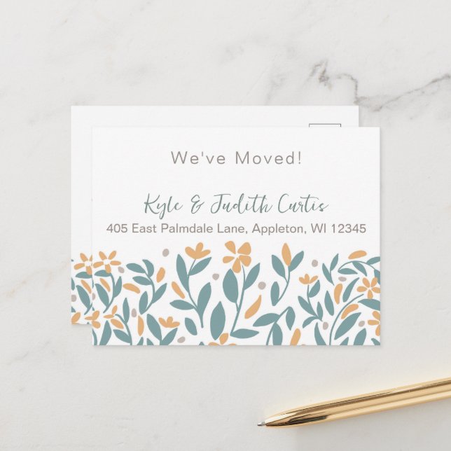 Cartão Postal de Mudança Simples e Moderno (Frente/Verso In Situ)