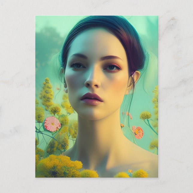 Cartão Postal de Mulher Bonita (Frente)