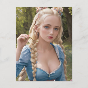Cartão Postal de Mulher Com Cabelo Loiro Bonito
