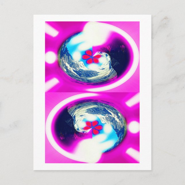 Cartão postal de mundos paralelos (Frente)