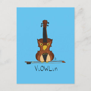 Cartão Postal de Música de Violino ViOWLin Coruja