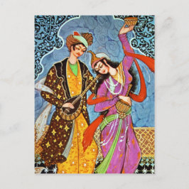 Cartão postal de música e ninfas dançantes