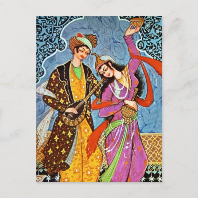 Cartão postal de música e ninfas dançantes (Frente)