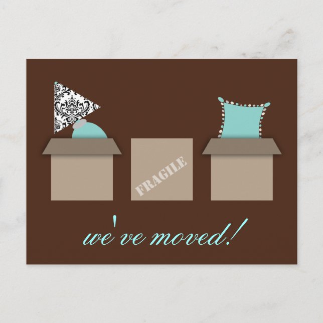 Cartão-postal de na moda Mover Caixas de Anúncio (Frente)