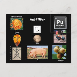 Cartão postal de Nascimento do Scorpio de novembro