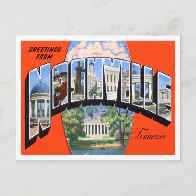 Cartão postal de Nashville, Tennessee Vintage Big  (Frente)