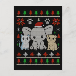 cartão postal de natal animal bonito