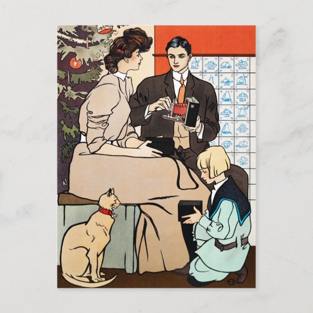 Cartão postal de Natal antigo (Frente)