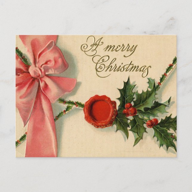 Cartão postal de Natal antigo (Frente)