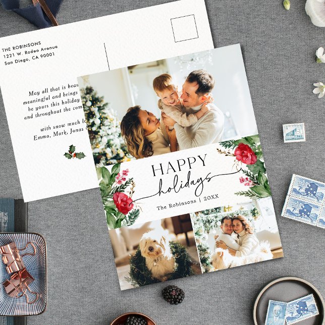 Cartão postal de Natal Botânico Elegante 3 (Criador carregado)