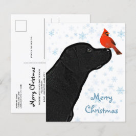 Cartão-postal de Natal Cardinário de Labrador Pret