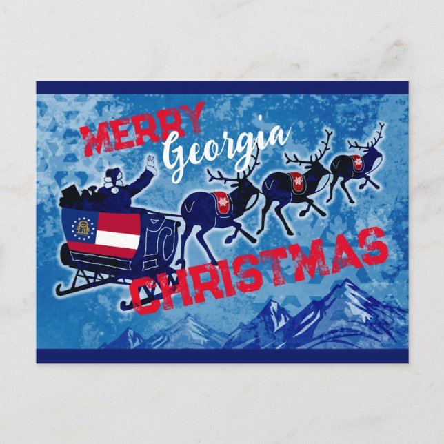 Cartão postal de Natal com bandeira da Geórgia fel (Frente)