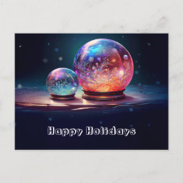 Cartão postal de Natal com bolas de neve de crista