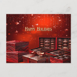 Cartão postal de Natal com doces de chocolate