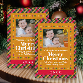 Cartão postal de Natal com Plaid de Família em Dou