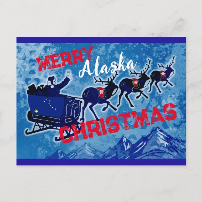 Cartão postal de Natal da feliz Alaska (Frente)