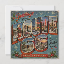 Cartão postal de Natal da Rota 66 com letras grand