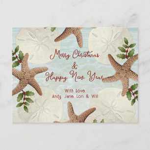 Cartão postal de Natal de Beach Wreath
