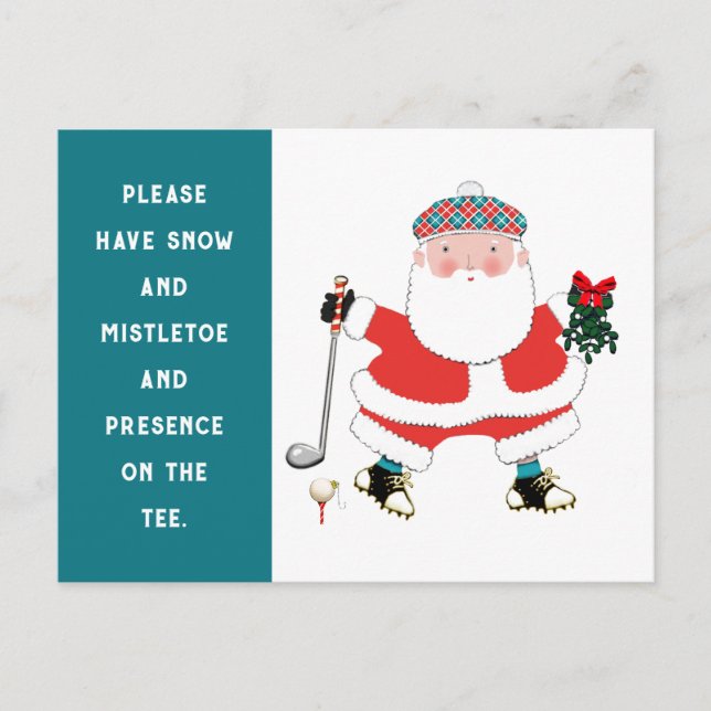 Cartão postal de Natal de Golf Engraçado (Frente)