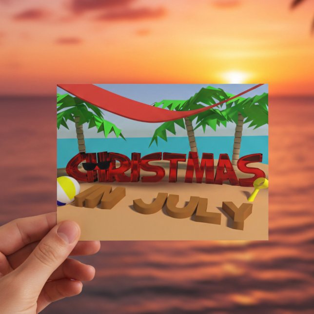Cartão postal de Natal de julho (Send warm wishes from your getaway)