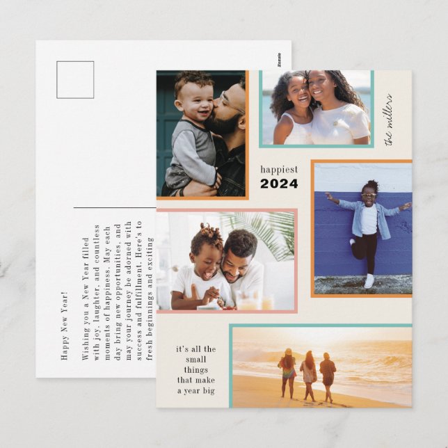 Cartão postal de Natal de Momentos Coloridos (Frente/Verso)