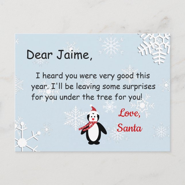 Cartão postal de Natal de Papais noeis para uma cr (Frente)