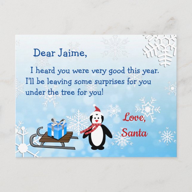 Cartão postal de Natal de Papais noeis para uma cr (Frente)