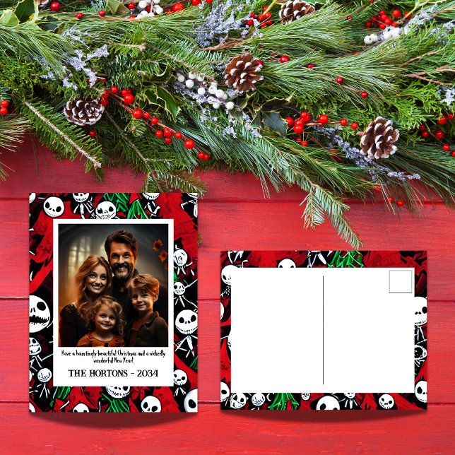 Cartão postal de Natal do Halloween (Jack O Lantern inspired Photo Christmas postcards)