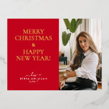 Cartão-postal de Natal do Realtor - Folha de Ouro