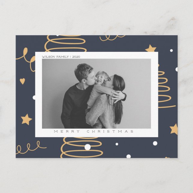 Cartão postal de Natal e Férias Personalizado com  (Frente)