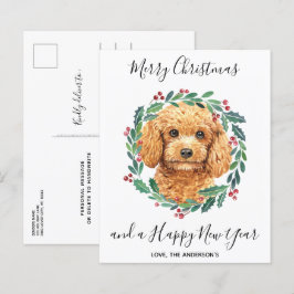 Cartão-postal de Natal Elegante para o Poodle do O