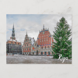 Cartão postal de Natal em Riga Latvia