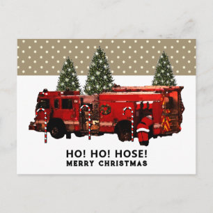 Cartão postal de Natal Engraçado para Bombeiros
