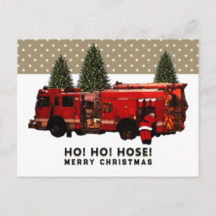 Cartão postal de Natal Engraçado para Bombeiros