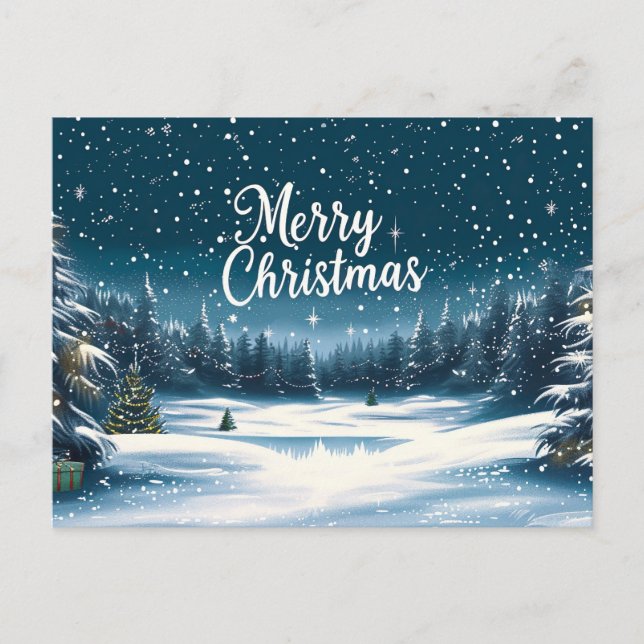 Cartão postal de Natal Feliz (Frente)