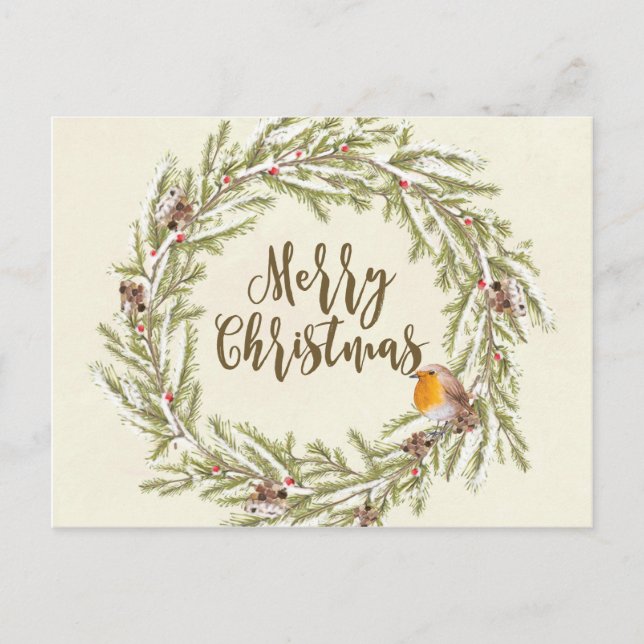 cartão postal de natal feliz (Frente)