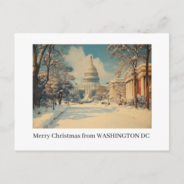 Cartão postal de Natal Feliz em Washington DC (Frente)