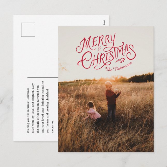 Cartão postal de Natal Feliz Nostalgia (Frente/Verso)