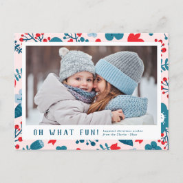 Cartão postal de Natal Floral Escandinavo