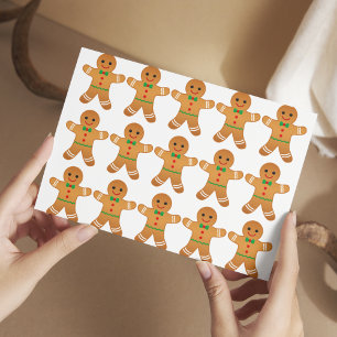 Cartão postal de Natal GINGERBREAD MEN PATTERS