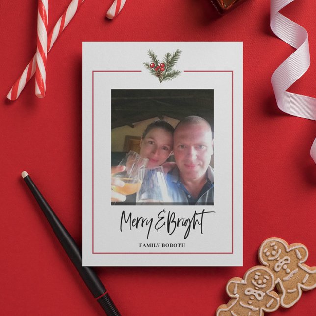 Cartão postal de Natal Holly Branch Holiday (Criador carregado)