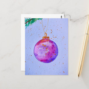 Cartão postal de Natal Magenta Majestade Holiday