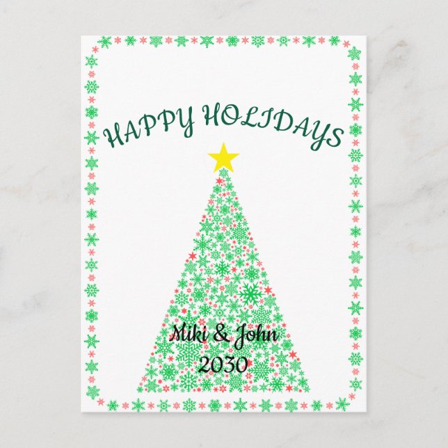 Cartão postal de Natal Mínimo e Moderno Personaliz (Frente)