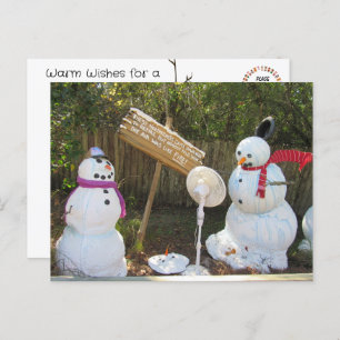 Cartão postal de Natal para 2 Snowmen de Fusão