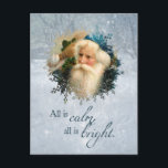 Cartão postal de Natal para Papais noeis de invern<br><div class="desc">A nostálgica imagem vitoriana de Papais noeis,  combinada com a cena mágica do inverno,  faz uma combinação bela e única e uma memorável marca de Natal. O texto dentro é personalizável.</div>