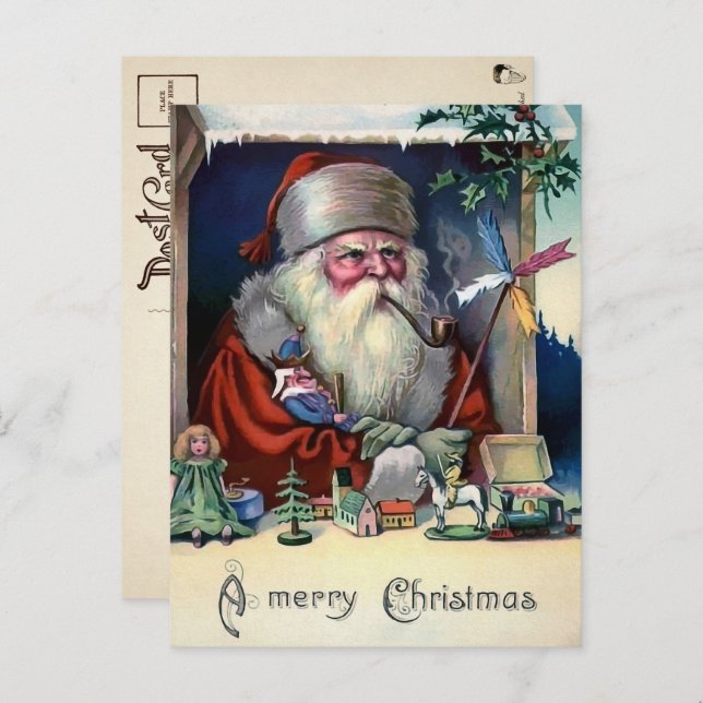 Cartão postal de Natal para Papais noeis Grumpy (Frente/Verso)