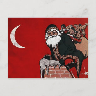 Cartão postal de Natal para Papais noeis Vintage