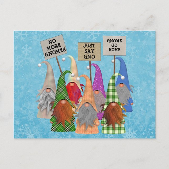 Cartão postal de Natal para protesto Gnome (Frente)