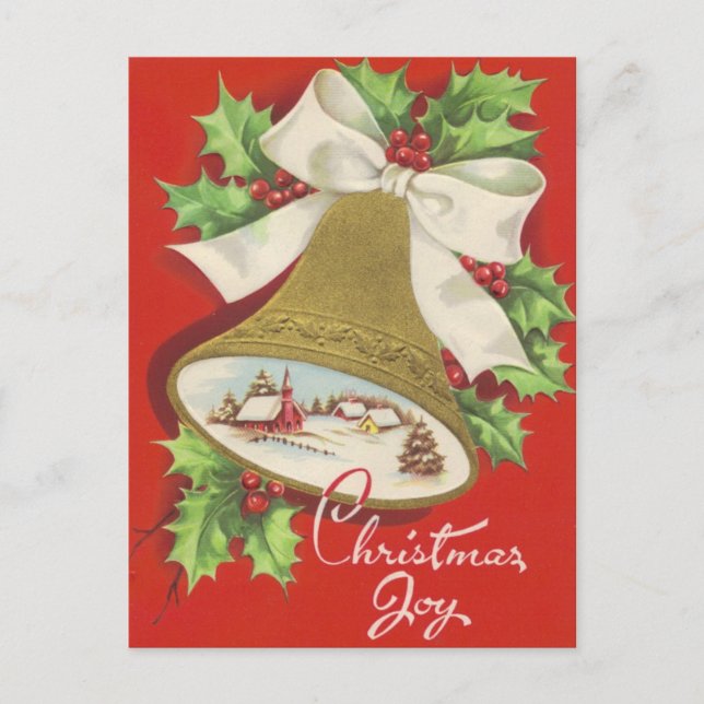 Cartão postal de Natal Retroativo Vintage (Frente)