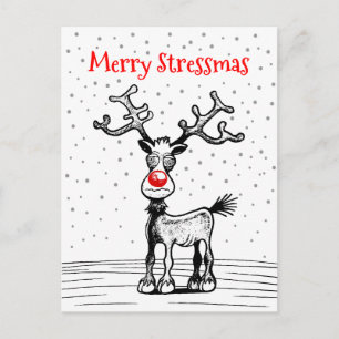 Cartão postal de Natal Rudolph Stressmas feliz
